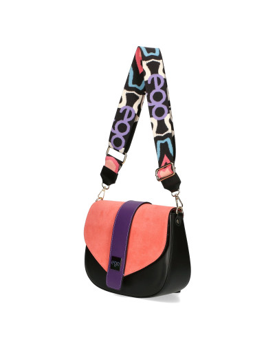 Women's handbag with two interchangeable flaps