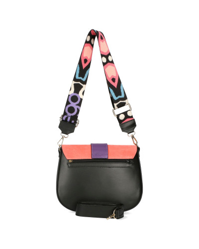 Women's handbag with two interchangeable flaps