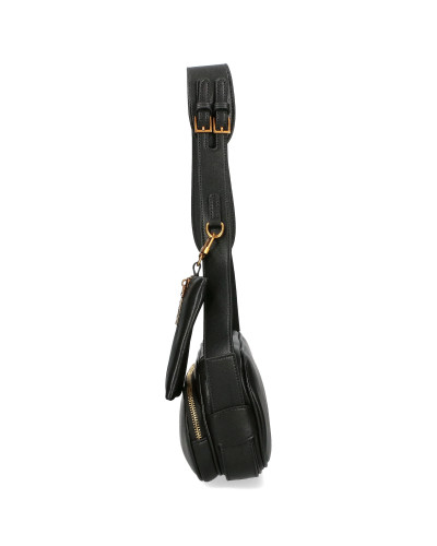 Oblong bag with a detachable pouch