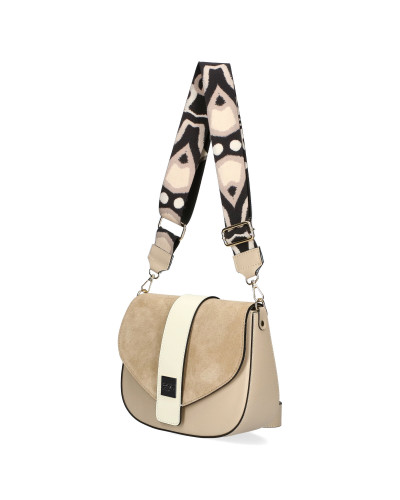 Women's handbag with two interchangeable flaps