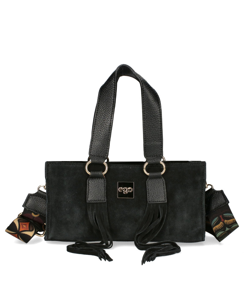 Oblong leather handbag