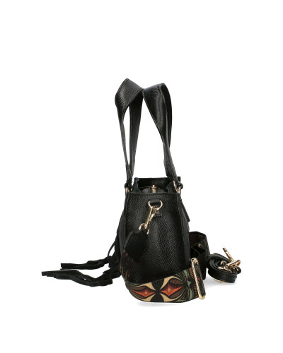 Oblong leather handbag