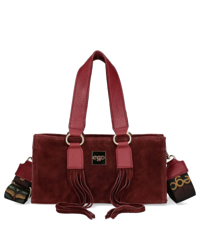 Oblong leather handbag