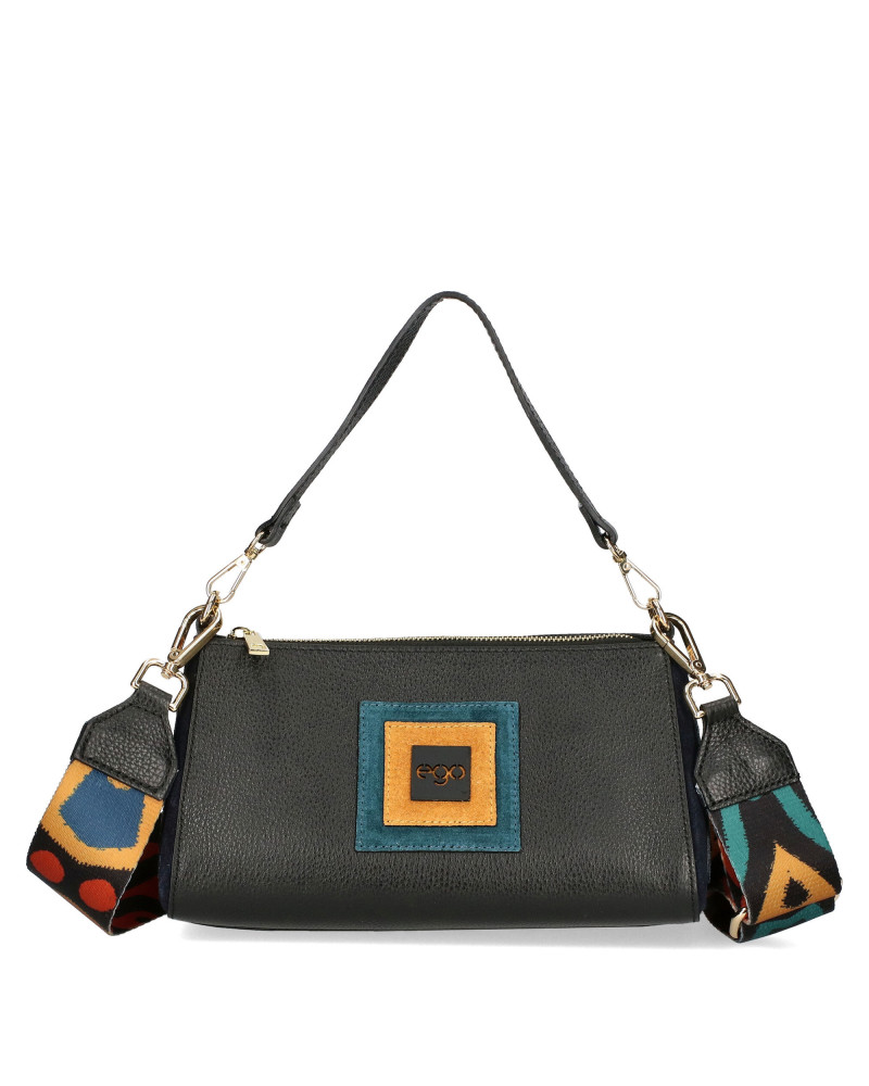 Triangular leather handbag