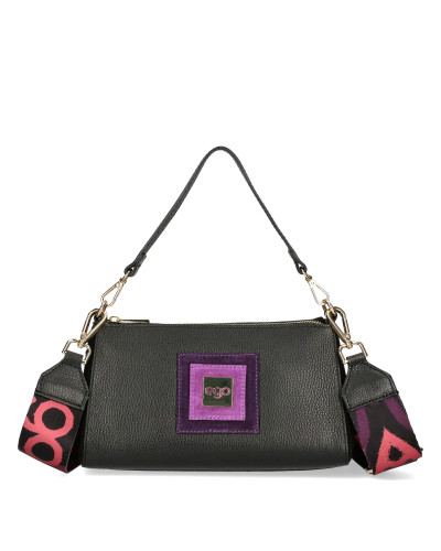Triangular leather handbag