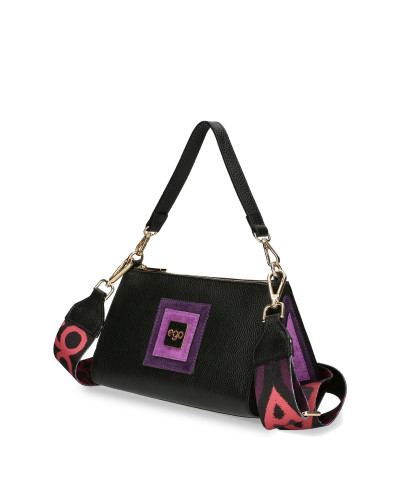 Triangular leather handbag