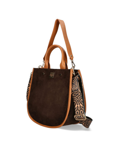 Large handbag made of natural suede