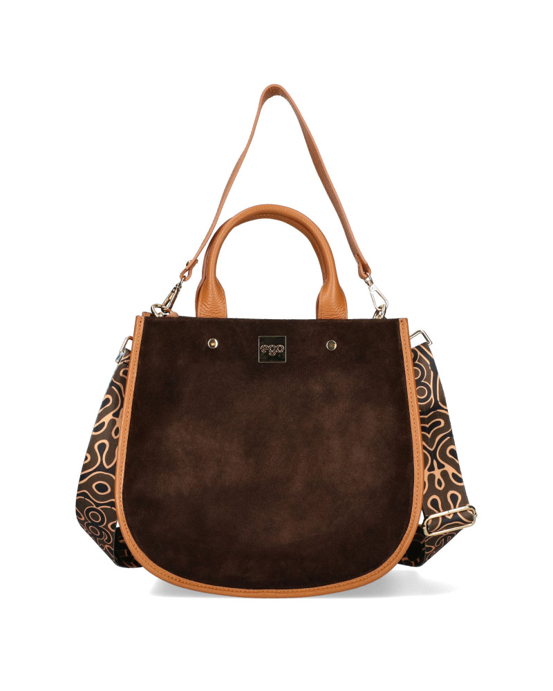 Large handbag made of natural suede