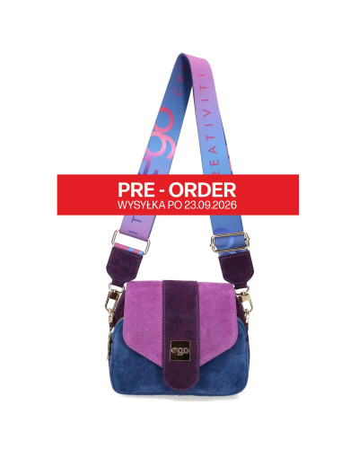 Leather handbag with flap