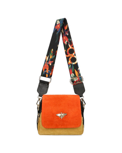 Suede bag with bee