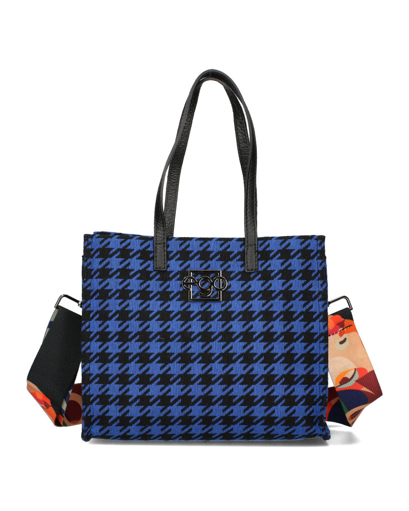 Medium-sized bag in houndstooth pattern