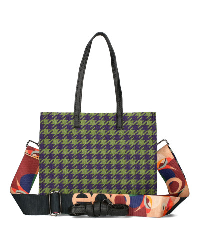 Torebka średniej wielkości w pepitę