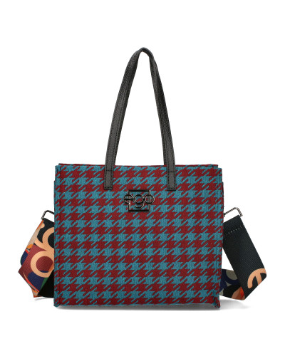 Medium-sized bag in houndstooth pattern