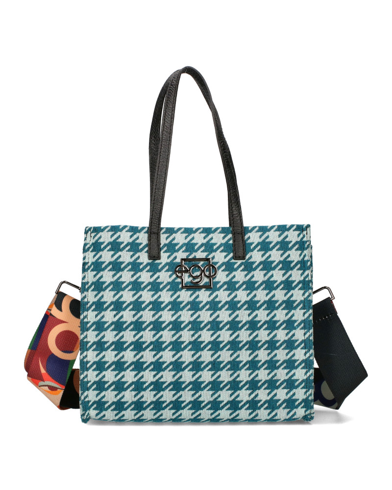 Medium-sized bag in houndstooth pattern