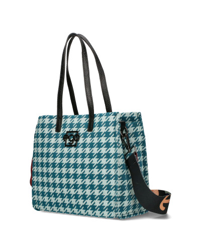 Medium-sized bag in houndstooth pattern