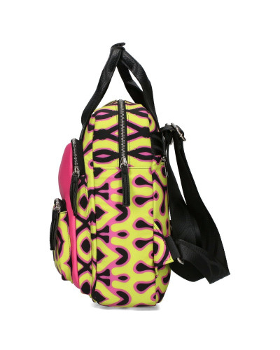 Backpack with a printed salamander motif
