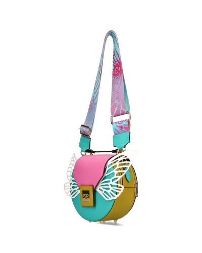 Round bag with detachable wings packed in a box