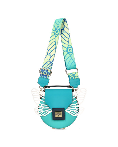 Round bag with detachable wings packed in a box