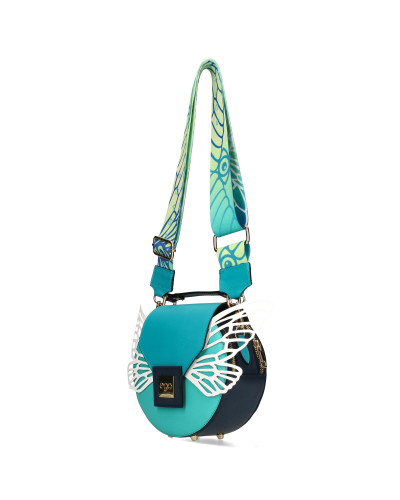 Round bag with detachable wings packed in a box