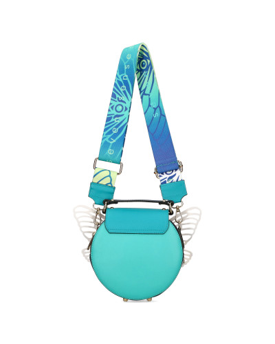 Round bag with detachable wings packed in a box