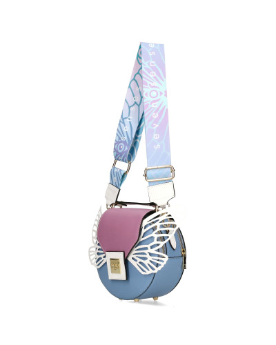 Round bag with detachable wings packed in a box