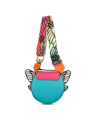 Round bag with detachable wings packed in a box