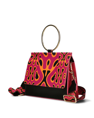 Torebka skórzana z printowaną klapką