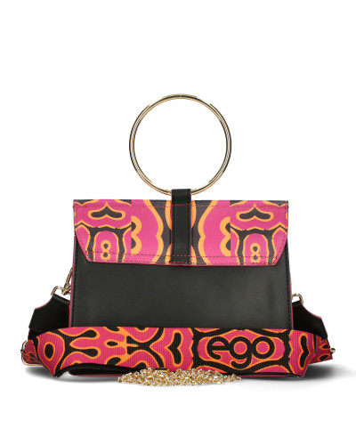 Torebka skórzana z printowaną klapką