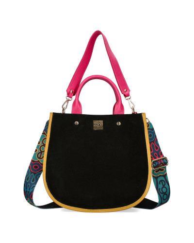 Large handbag made of natural suede