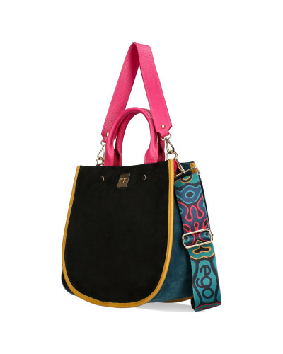 Large handbag made of natural suede