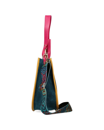 Large handbag made of natural suede