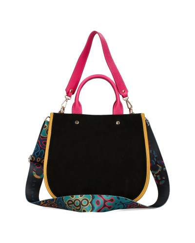 Large handbag made of natural suede