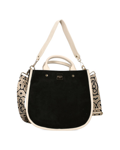 Large handbag made of natural suede