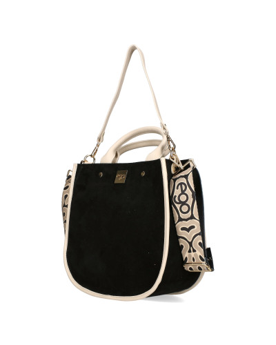 Large handbag made of natural suede