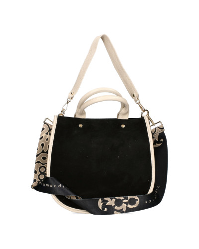 Large handbag made of natural suede