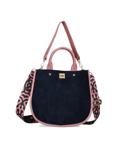 Duża torebka z naturalnego zamszu