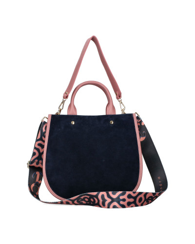 Duża torebka z naturalnego zamszu