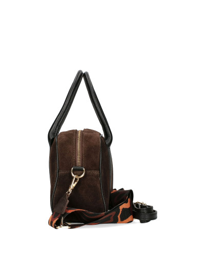 A suitcase made of natural suede