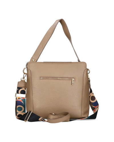 A spacious suede bag with fringes