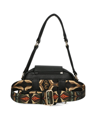 Small suede handbag with a detachable flap