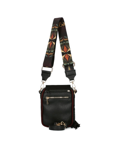 Fringed bag with a detachable flap