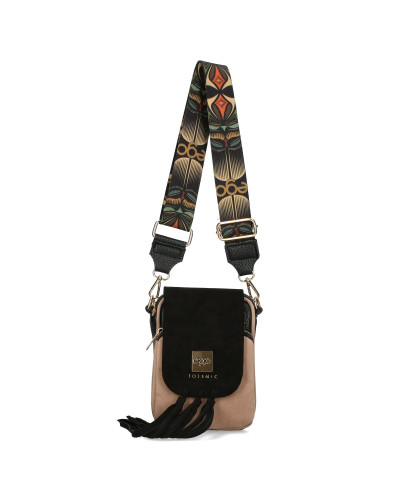 Fringed bag with a detachable flap