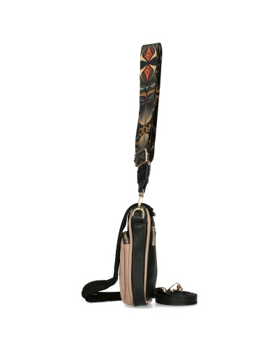 Fringed bag with a detachable flap