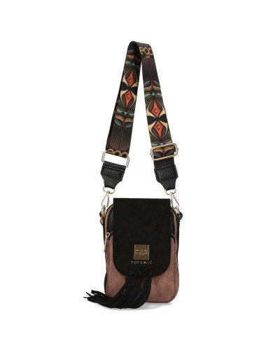 Fringed bag with a detachable flap