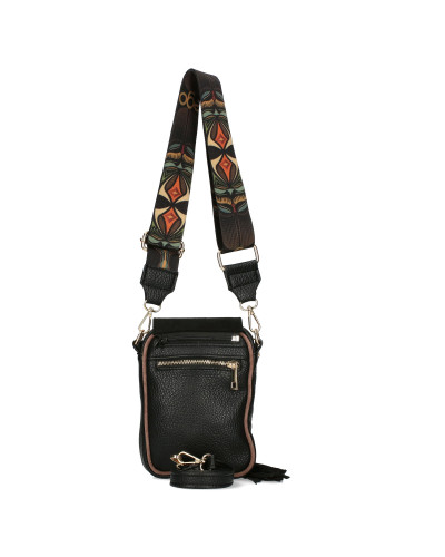 Fringed bag with a detachable flap