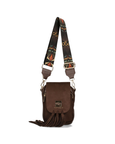 Fringed bag with a detachable flap