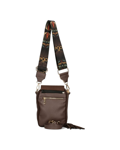 Fringed bag with a detachable flap