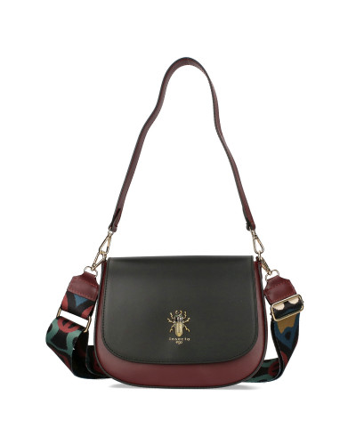 Women's handbag with two interchangeable flaps