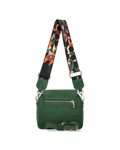 Small suede leather bag with a bee